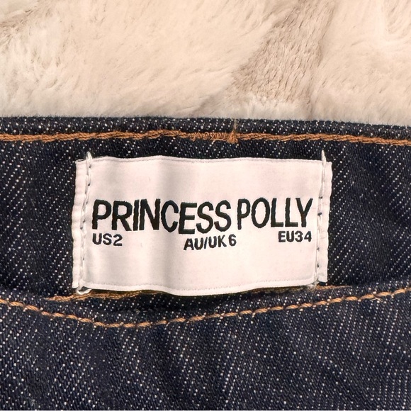 NWOT - PRINCESS POLLY Hughes Mini Skirt Dark Wash Denim - Picture 3 of 4